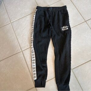 Hustler Hollywood Black Joggers with Logo Stripe Size L